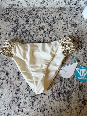 WET Swim Cream Crochet-Side Bikini Bottom
